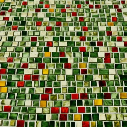 Prompt: green yellow and red mosaic