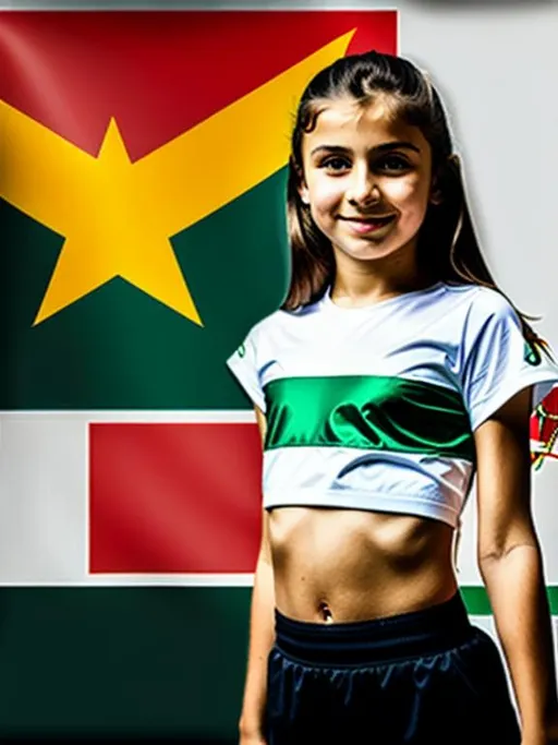 Prompt: Abkhazia girl with Abkhazia flag
