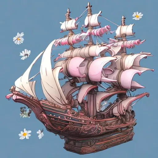 Prompt: flower ship