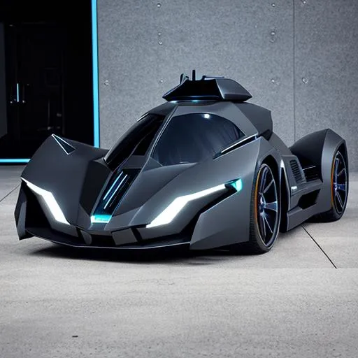 Prompt: Futuristic mega Batmobile