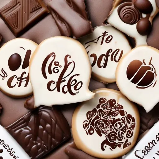 Prompt: As per your request, here is a suggestion for your cafe logo:

- Use a bold and unique design to attract attention in the logo.
- Put a photo of chocolate in the logo to show the beauty and sweetness