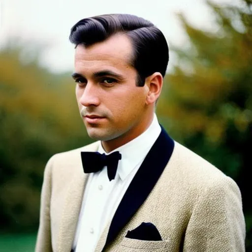 Prompt: Color portrait of a dashing, older, 1960s photographer
