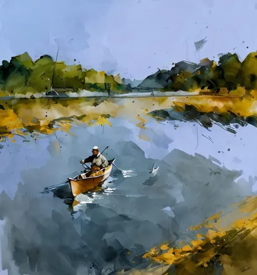 Prompt: Fisherman in a boat