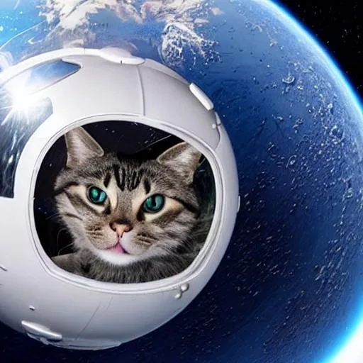 Prompt: a cat sphere in space

