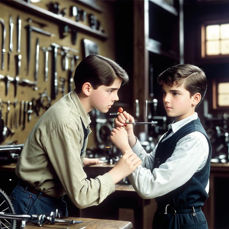 Dudley Wick, a twenty year old bicycle mechanic, gra... OpenArt