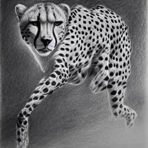 Art Print of 'fierce', CHEETAH PORTRAIT Original Graphite Pencil Drawing on  Grainy Paper, Animal Art and Drawing - Etsy