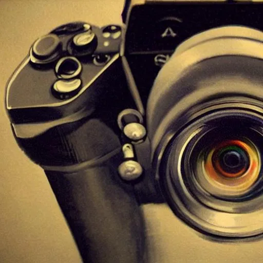 Prompt: beautiful sony alpha camera photography, painting by vintage airbrush art, commercial poster, nice studio lighting, smooth tiny details, soft and clear shadows, low contrast, perfect