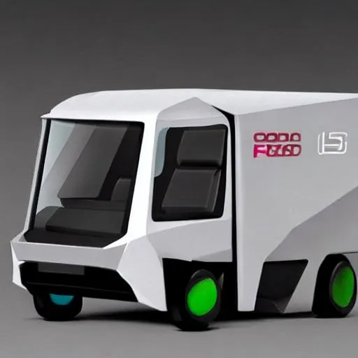 Prompt: concept art of a futuristic delivery truck
