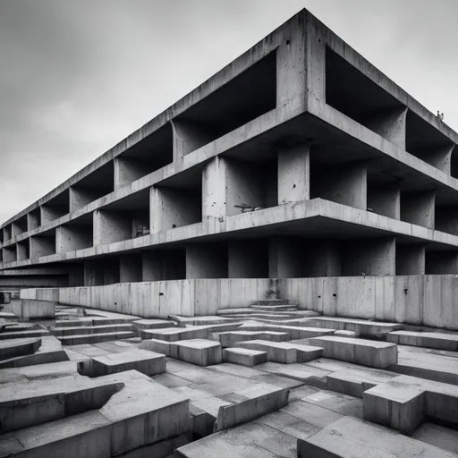 Prompt: a mega structure, brutalist architecture, 