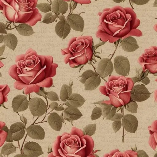 Prompt: old texture roses wallpaper with english style