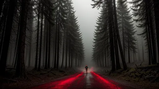 Prompt: Scary Forest, Horror, Blood, Killer Stalking, Sinister, dynamic lighting, Photorealistic, Fil, Quality, Movie Production, Neuron, Greg Rutkowski, WLOP, bokeh, Hyperdetailed, intricate details, Hyperealistic, 8K resolution, #film, twilight, thunderstorm, Monster, Gustave Doré, Frightening