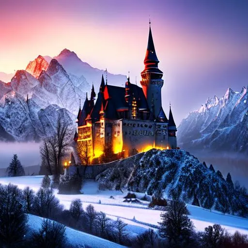 Transylvania, Drakula's Castle, winter, new moon, my... | OpenArt