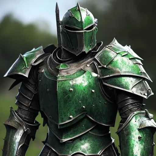 Prompt: Realistic green armored Knight 
