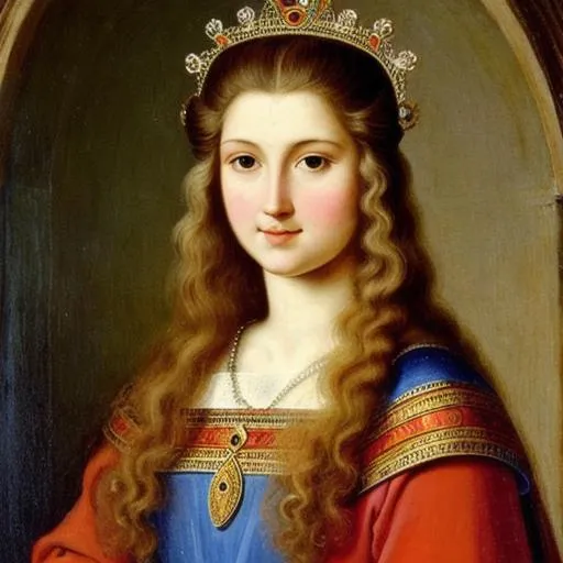 Prompt: portrait of a 10th-century Saxon light-haired princess