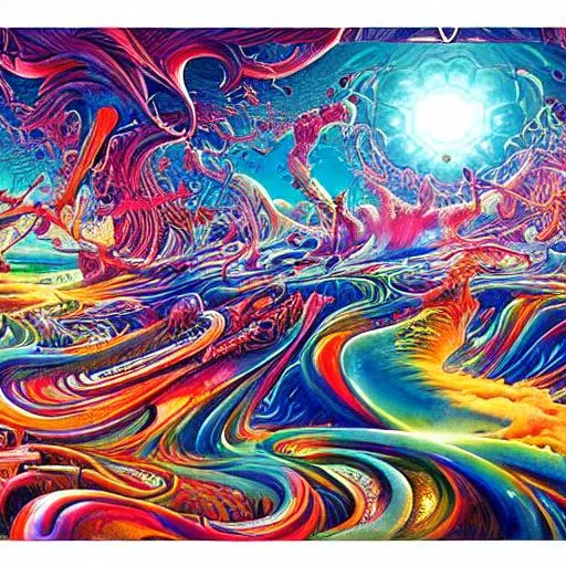 Divine orgasmic colorful 7d Landscape with bloody ri... | OpenArt