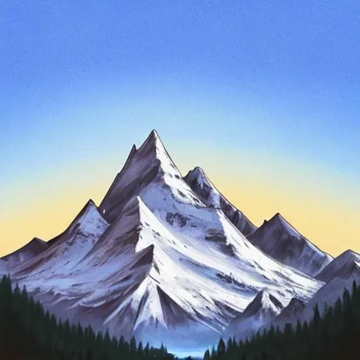 Prompt: Bob Ross style mountain