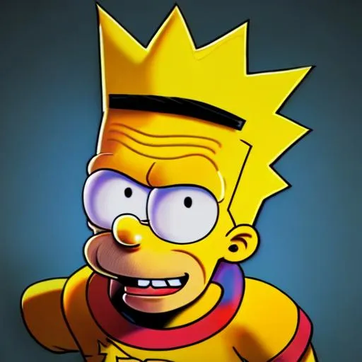 Physicadilyc portrait of Bart Simpson | OpenArt