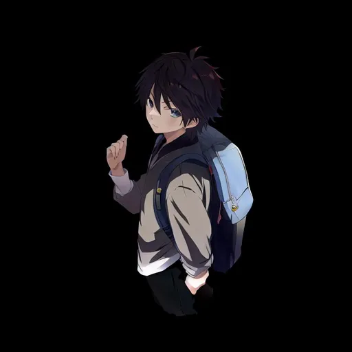 Premium AI Image  Anime boy with a hoodie and a blue background