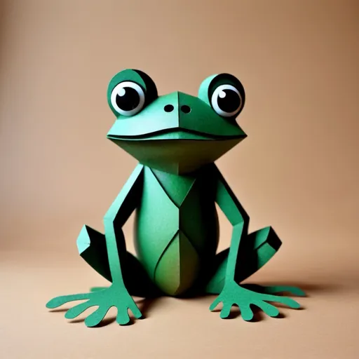 Prompt: figurine of a frog from the fairy tale about the teremok, cardboard toy, outline, silhouette