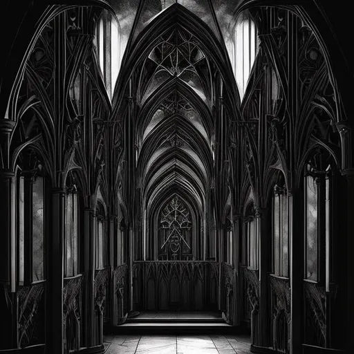 Prompt: Random gothic art, real life , humanoid , dark room , correct symmetry