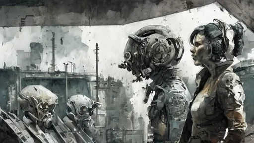 Prompt: Nuclear wasteland, human clone factory, fighting for survival, time is running out, hyper detailed, photorealistic, spaceship, cyberpunk, mech, firing missiles