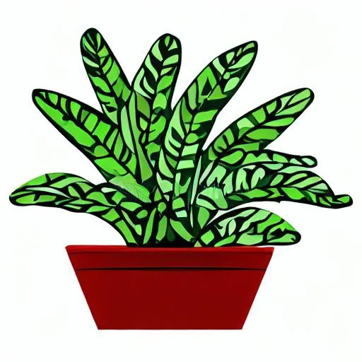 Prompt: plant in a flowerpot illustration, white background