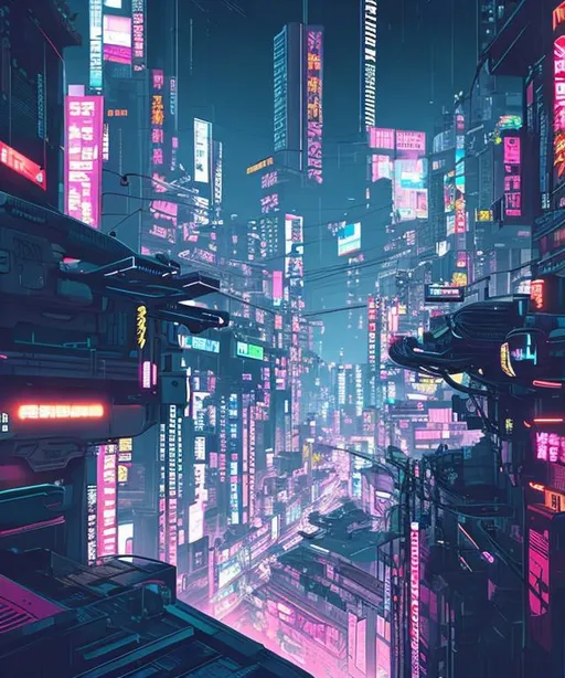 Prompt: futuristic samural.standing on the roof,in Neon Night City Tokyo,cyberpunk 2047,
