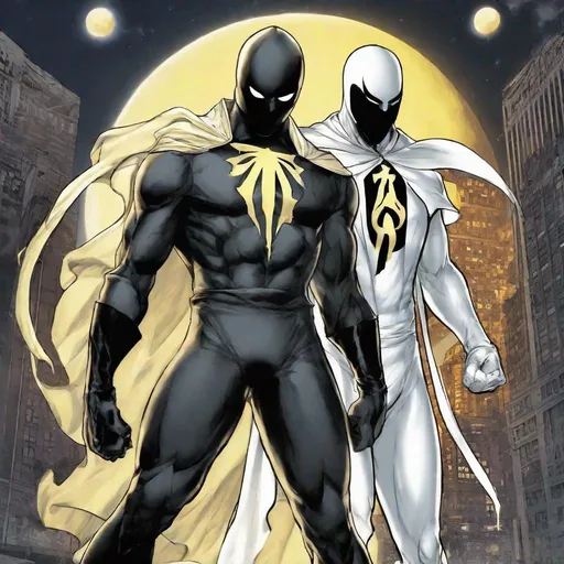 Prompt: Moonknight and iron fist combined 