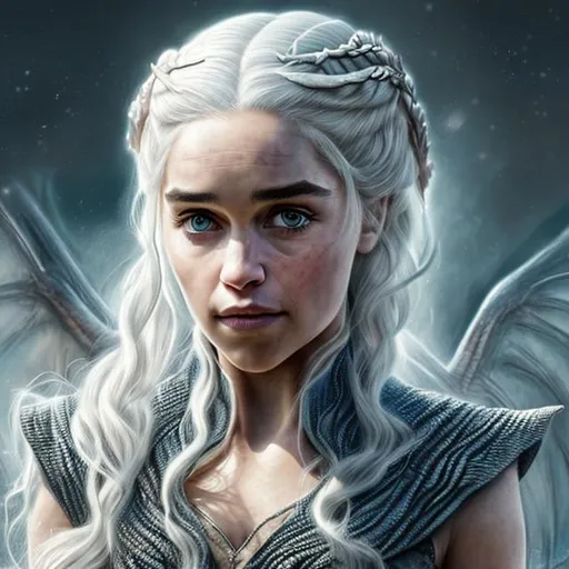 Prompt: Portrait of {Daenerys Targaryen} with {silver} hair and with cute face, {dragon}, perfect composition, hyperrealistic, super detailed, 8k, high quality, trending art, trending on artstation, sharp focus, studio photo, intricate details, highly detailed, by greg rutkowski