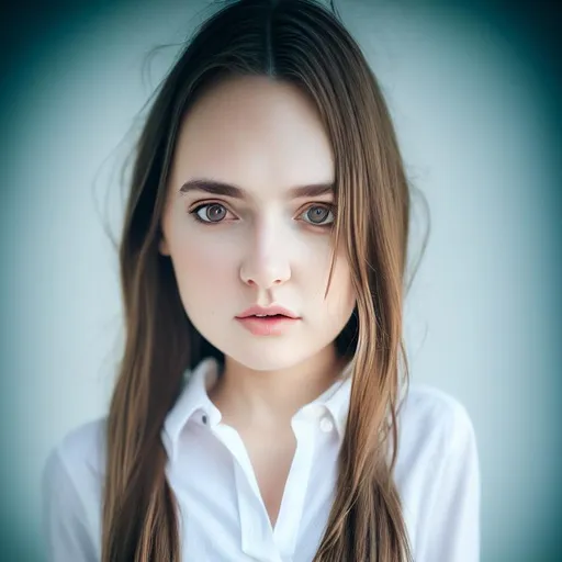 photo realistic Landscape of girl wear white shirt,...