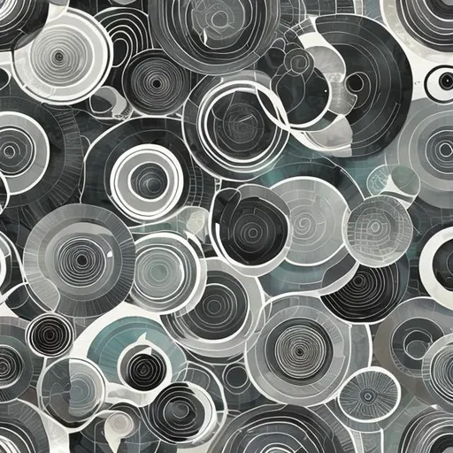 Prompt: 
non concentric circles of different sizes, transparent, beautiful color story, masterpiece, background texture for other artworks, black and white
