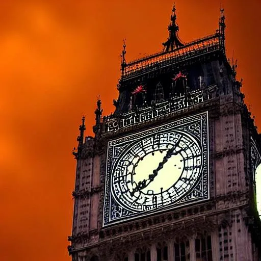 an epic dragon perched on top of big ben or the towe... | OpenArt