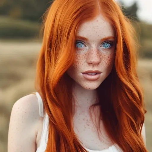 Prompt:  ginger hair, auburn hair, freckled, feminine, girl, beautiful 