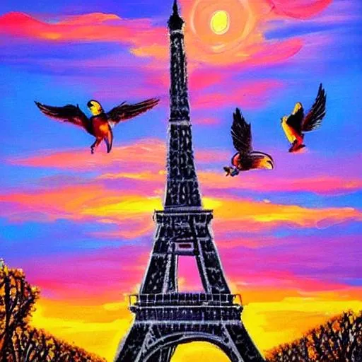 Eiffel Tower Painting by Redhola Muzny | Saatchi Art