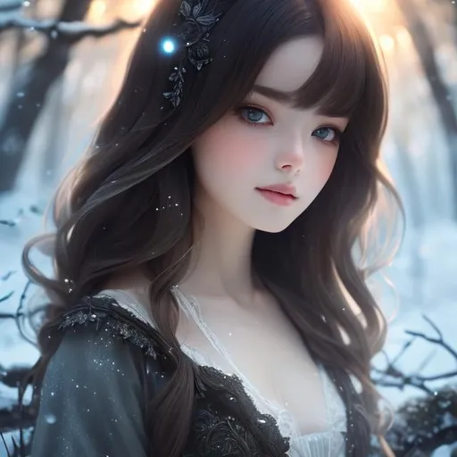 Prompt: Closeup portrait of a beautiful German woman , smooth soft skin, big dreamy eyes, beautiful intricate colored hair, symmetrical, anime wide eyes, soft lighting, detailed face,lantern in hand, cold forest, camp fire , smaley black background, black dress , by makoto shinkai, stanley artgerm lau, wlop, rossdraws, concept art, digital painting, looking into camera
4k, HDR, oil painting, hyper realistic, realism , sophisticated 