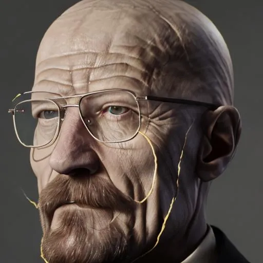 Prompt: walter white points ak-47 at your head