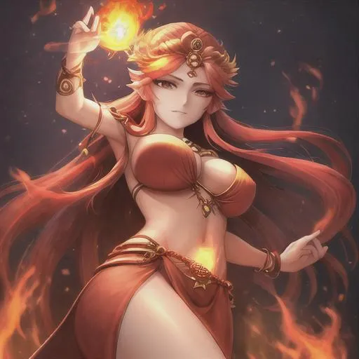 Prompt: beautiful fire goddess 