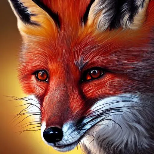 Prompt: Hyperrealistic painting of red fox, with nine tails, night time, somber, 16k, highly detailed, exquisite , highly detailed, intricate details, beautiful, flawless, masterpiece, soft dramatic moody lighting, radiant aura, ultra high quality octane render, hypermaximalist