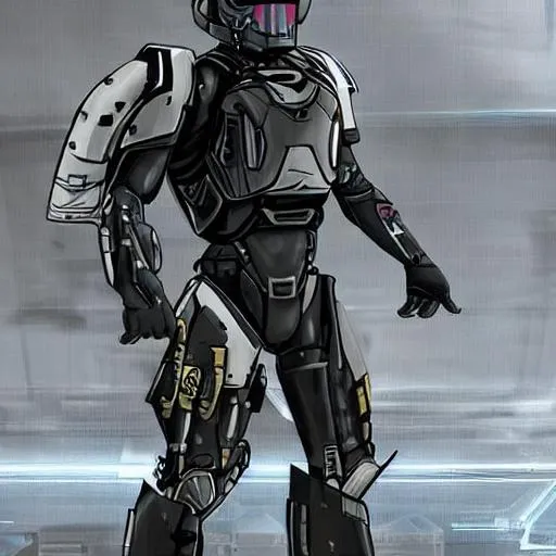 Prompt: cool exo suit soldier