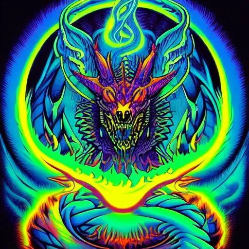 dragon breathing fire Hypnotic illustrations of hypn... | OpenArt