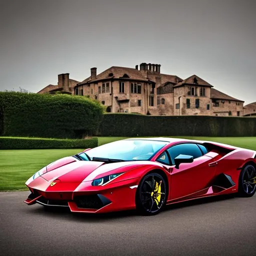 Prompt: Lamborghini with Ferrari logo