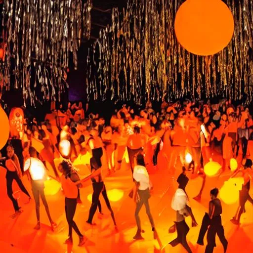 Prompt: Orange coloured disco 