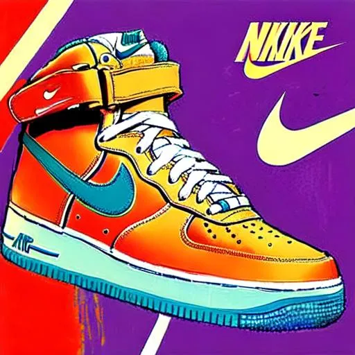 Prompt: Nike Air Force One inspired in the impressionist art collection 