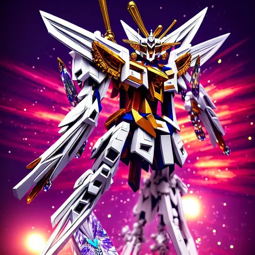 highly detailed godly supreme crystal gundam with bi... | OpenArt