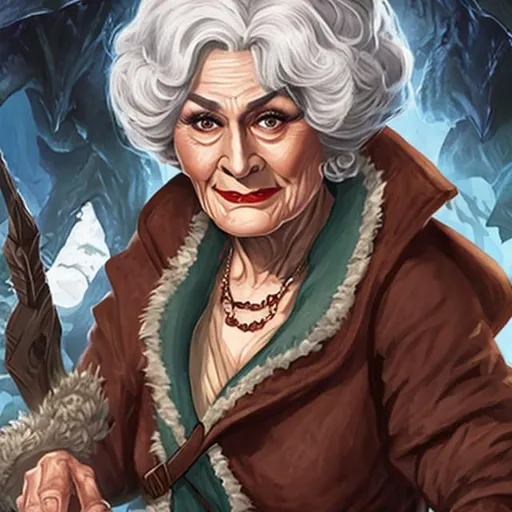 Prompt: Dorothy Zbornak as a dungeons and dragons rogue
