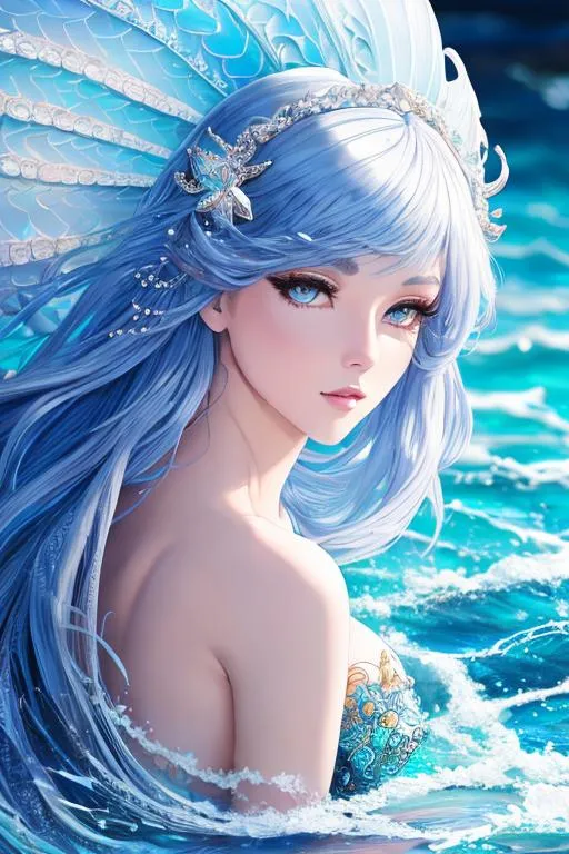 kawaii, cute, mermaid, anime Character Design, Unrea