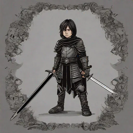 Bam from Tower of God anime, in knight armor, in bac