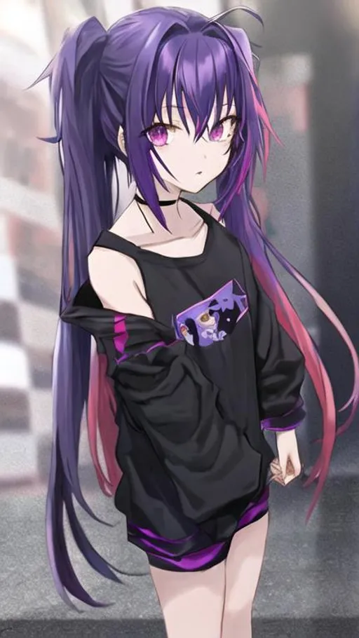 black hair close kuraue hinata loli purple eyes school uniform