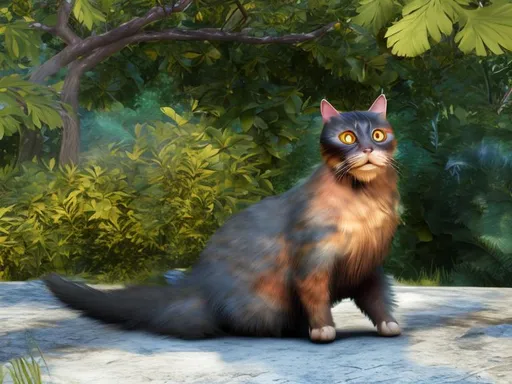 Prompt: gorgeous Tortie cat. High Quality image, Ultra Detail, maximum definition, insanely detailed photo realistic, immaculate details, 16K, ultra-HD, octane render, unreal engine 5,