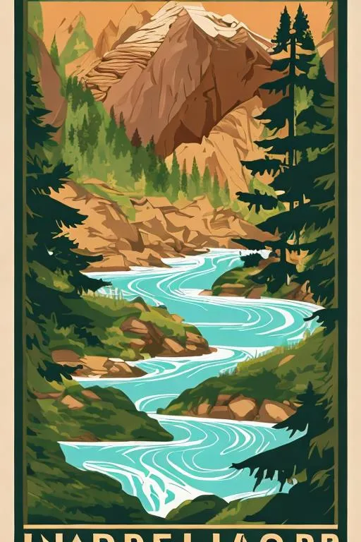 Prompt: Nature poster with the title Jasper in the style of Joseph Binder